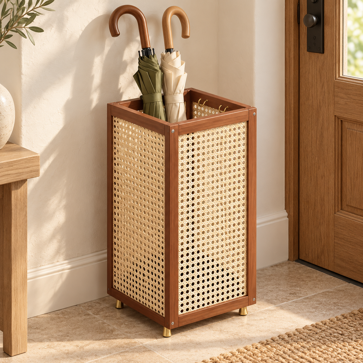 Woven-Panel Umbrella Stand