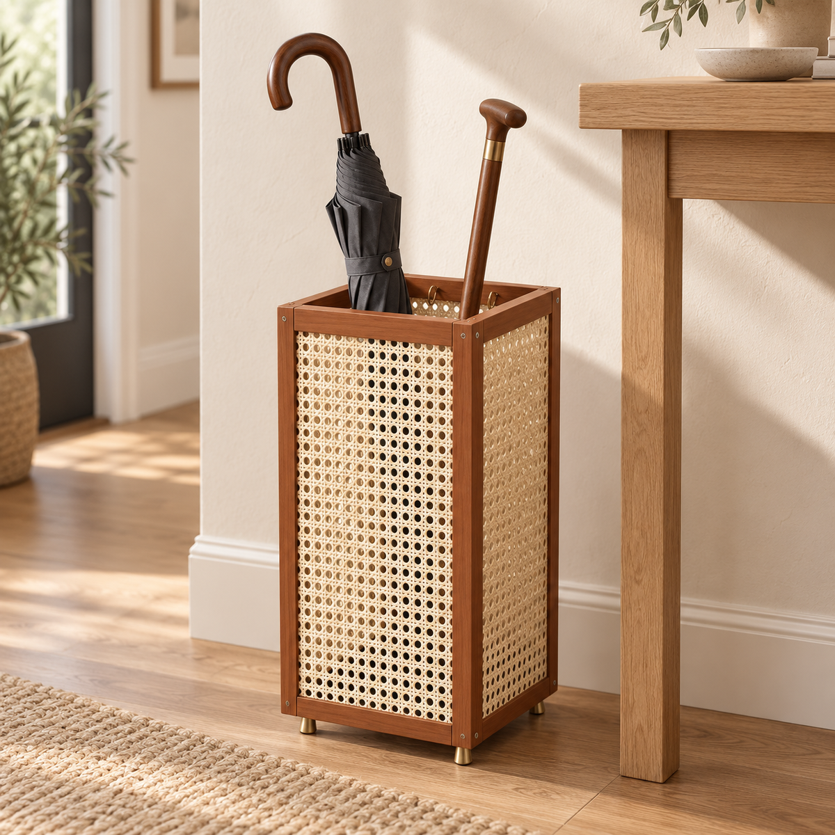 Woven-Panel Umbrella Stand