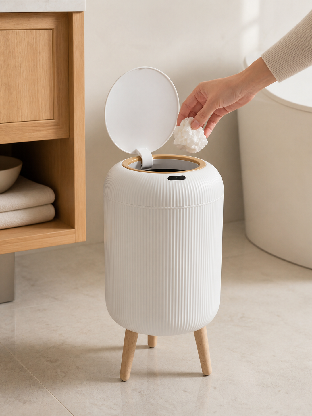 10L Touchless Bathroom Trash Can with Lid