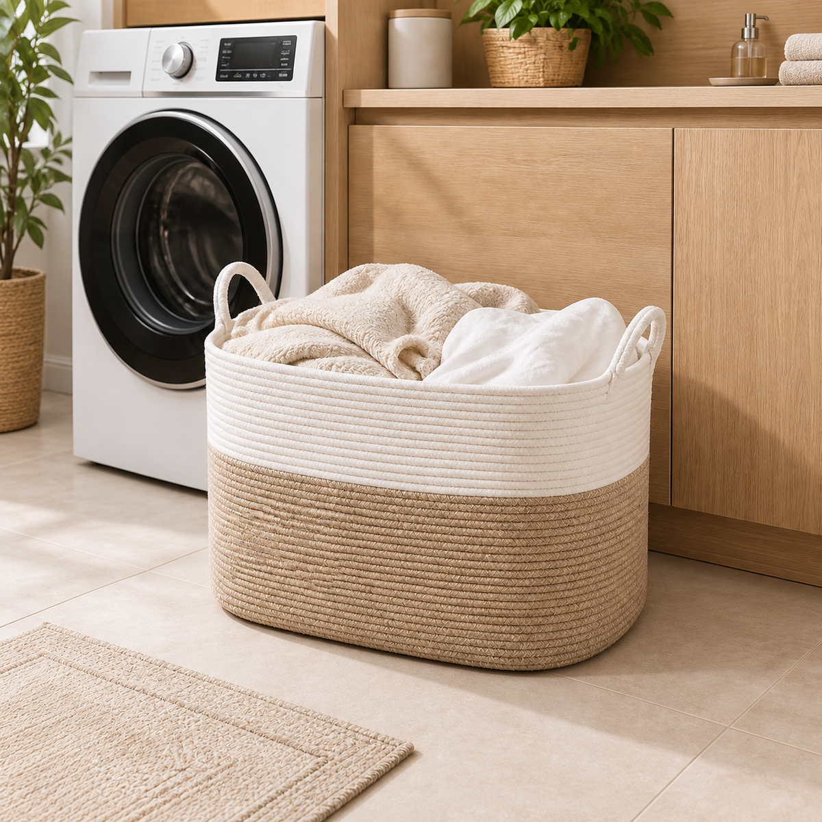 Cotton Rope Laundry Basket — 58L