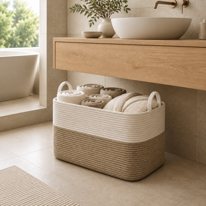 Cotton Rope Laundry Basket — 58L
