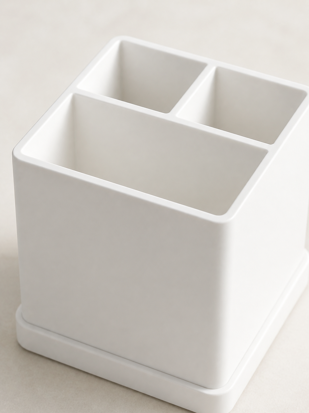 Three-Compartment Toothbrush Holder