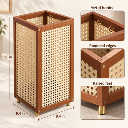 Woven-Panel Umbrella Stand