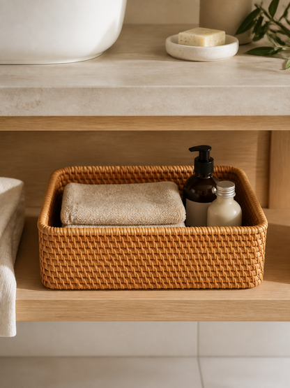 Hand-Woven Wicker Basket