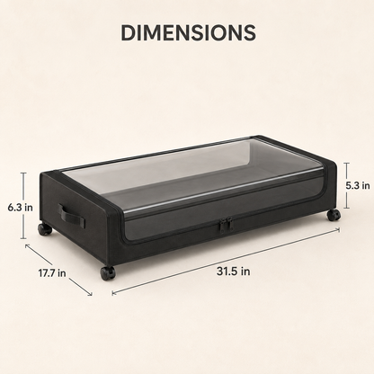 Under-bed organizer dimensions in inches