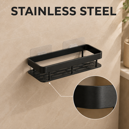 Stainless steel shower caddy material detail