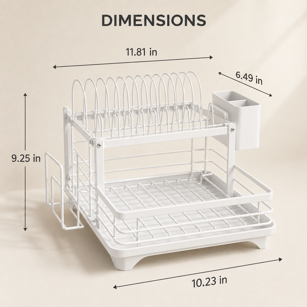 2-Tier Dish Rack with Utensil Holder