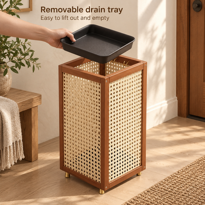 Woven-Panel Umbrella Stand