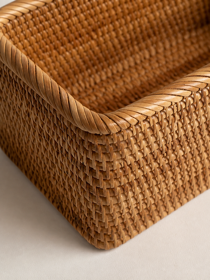 Hand-Woven Wicker Basket