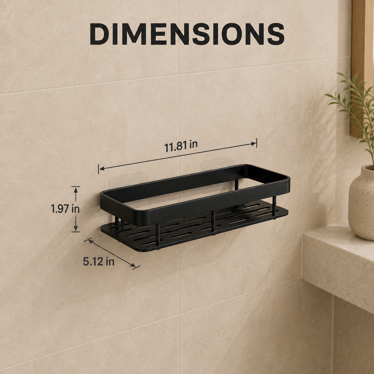 Shower caddy dimensions in inches