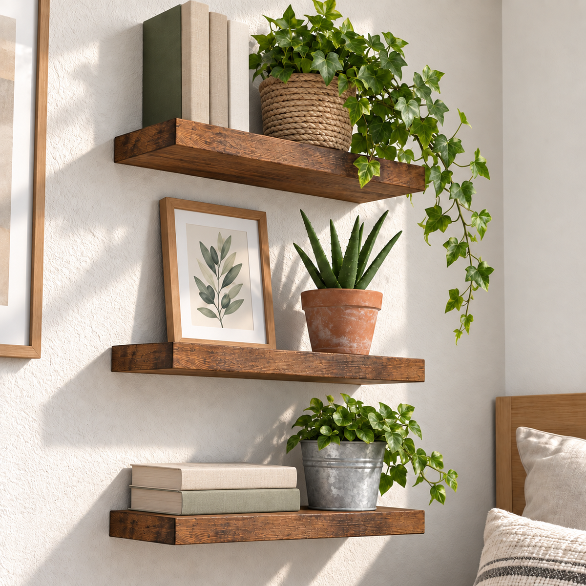Rowan — Wood Floating Shelves, Set of 2