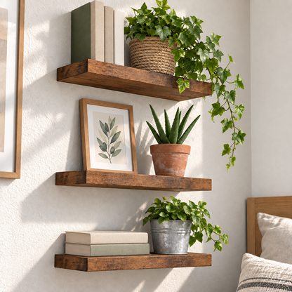 Rowan — Wood Floating Shelves, Set of 2