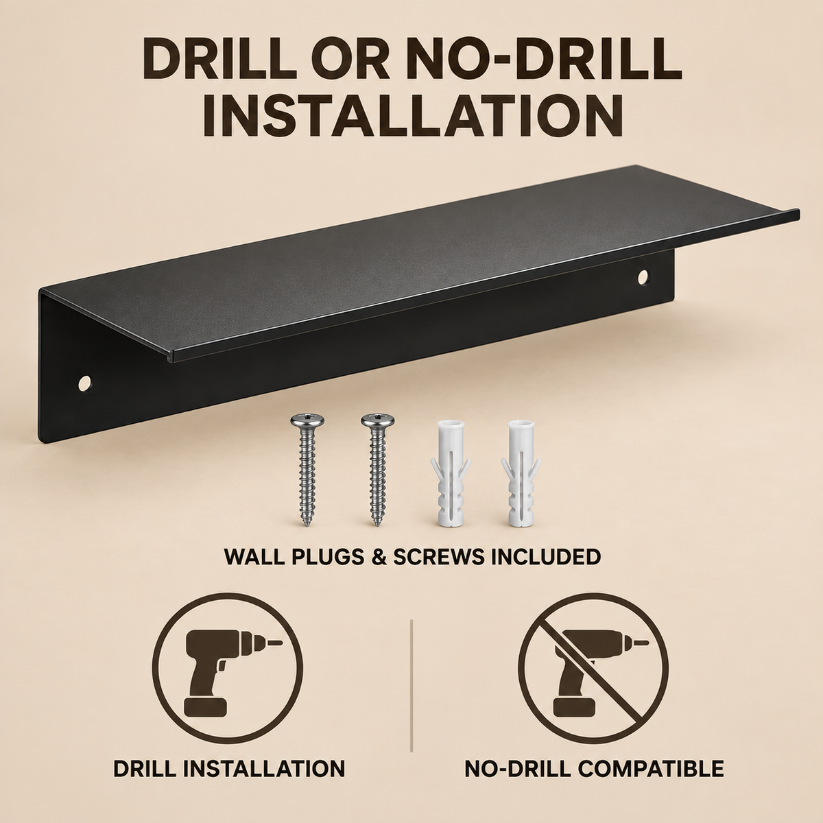 Slim Aluminum Wall Shelf