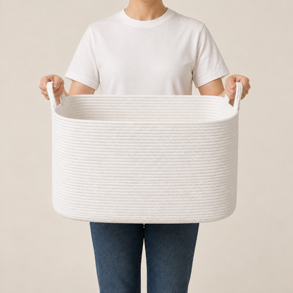 Cotton Rope Laundry Basket — 58L