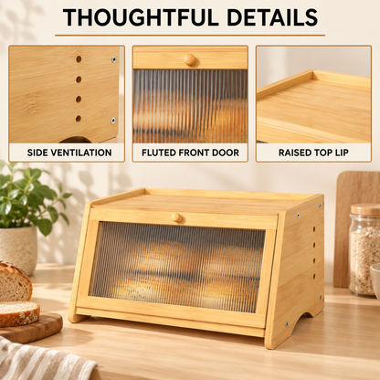 Fluted-Door Bread Box — infographic details