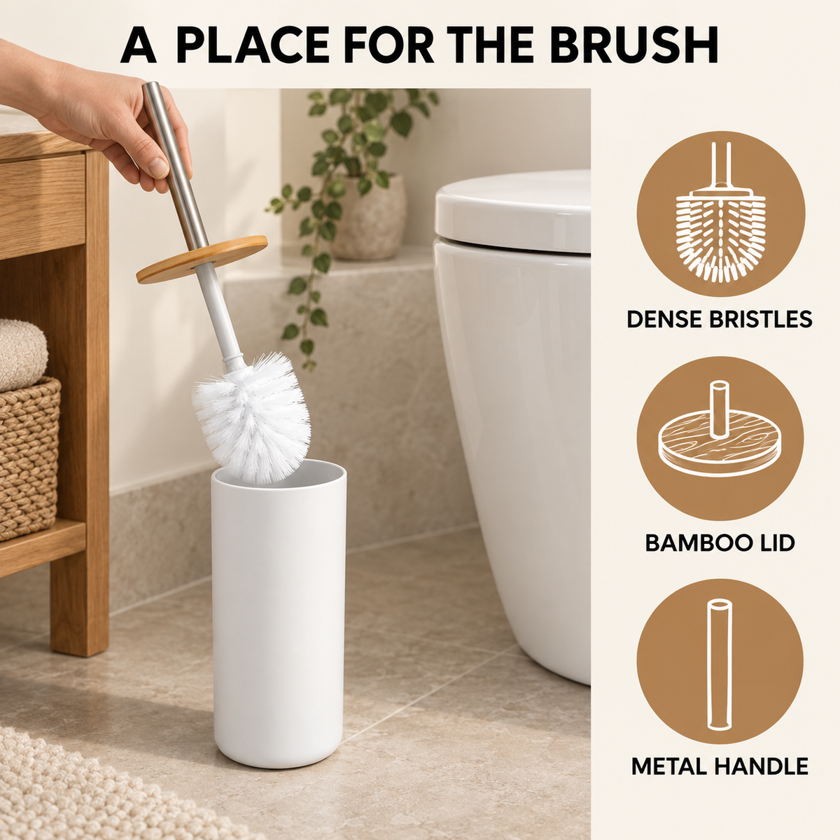 Toilet Brush & Holder — infographic brush details