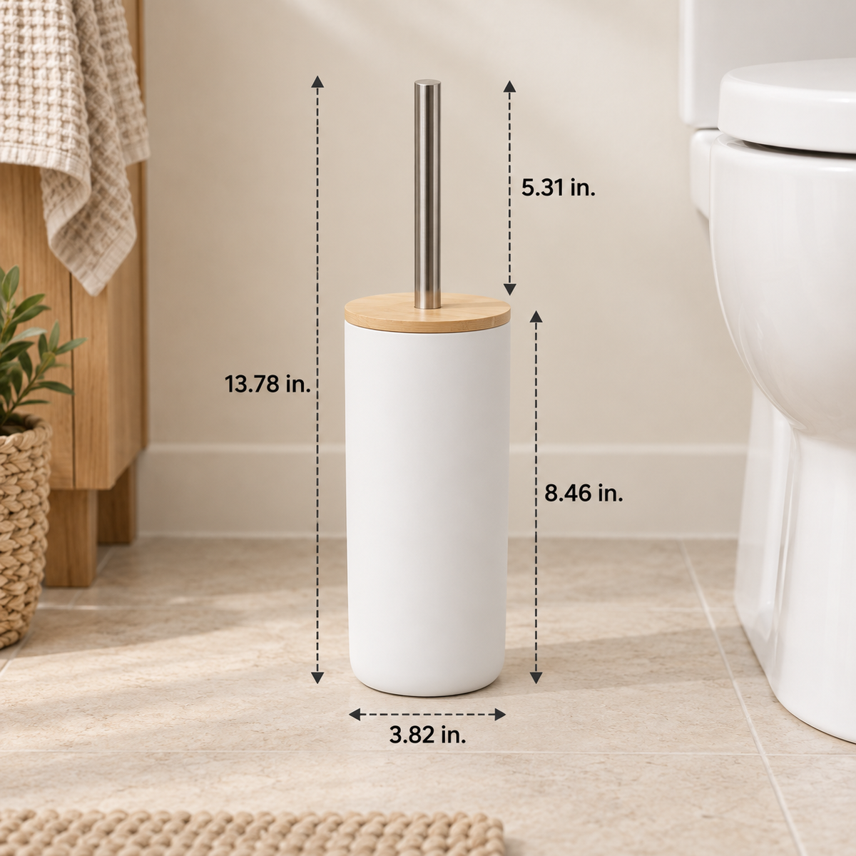Toilet Brush & Holder — dimensions