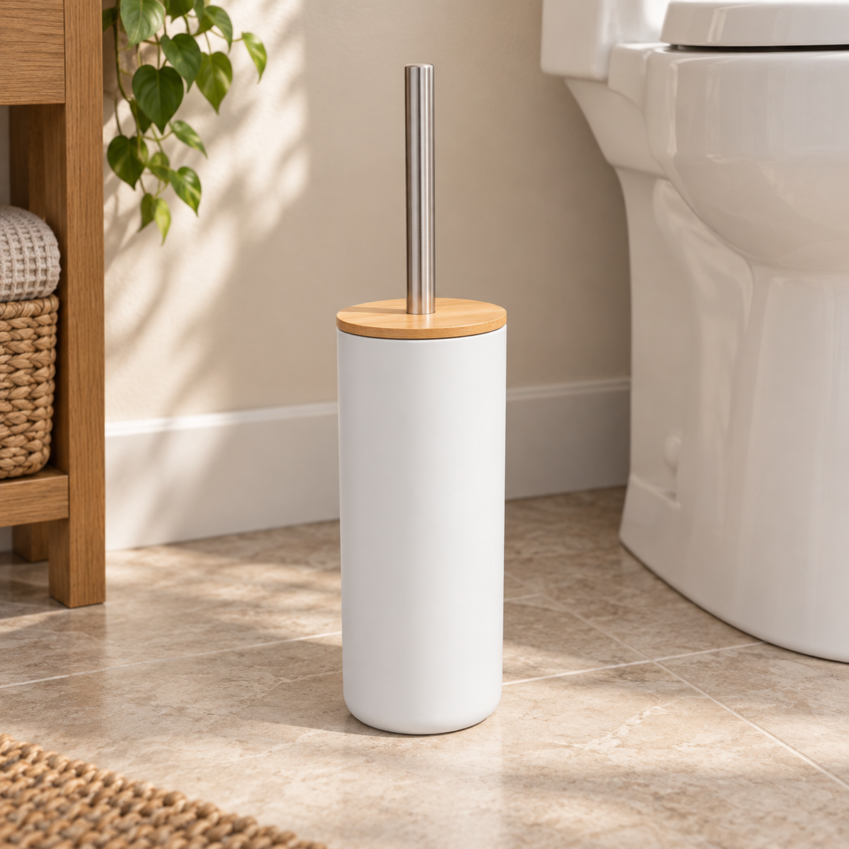 Toilet Brush & Holder — variant hero white