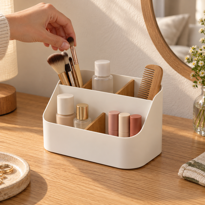 Divided Makeup Organizer — lifestyle in use