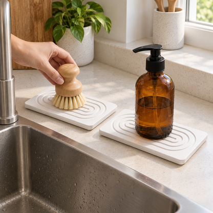 Diatomite Sink Trays, Pair — lifestyle in use