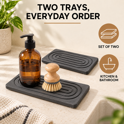 Diatomite Sink Trays, Pair — infographic two pack