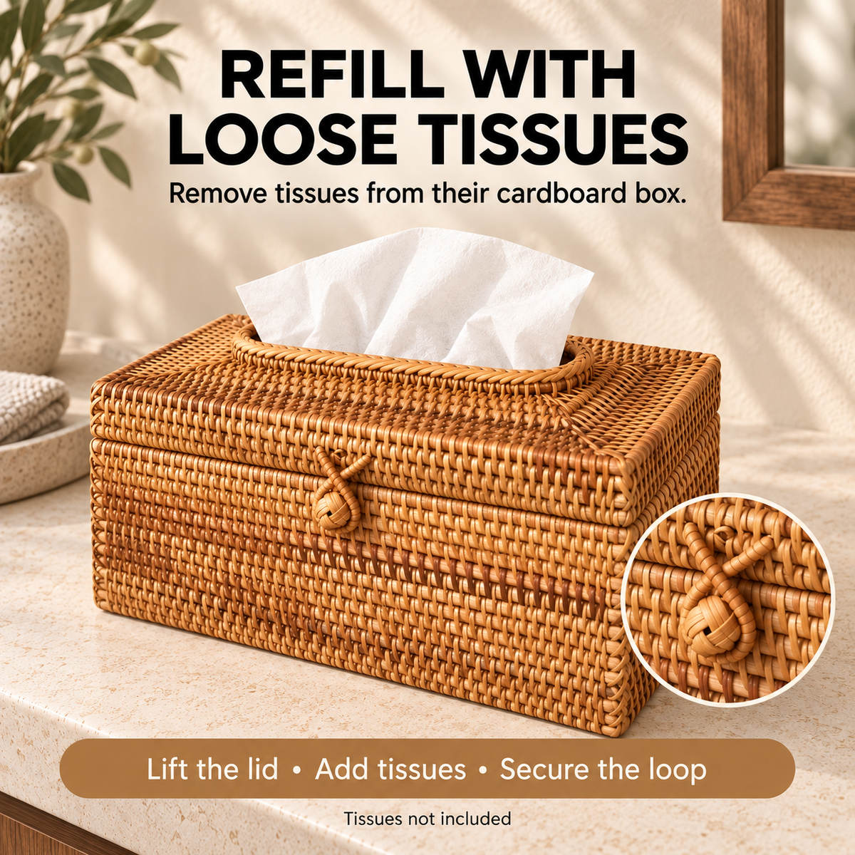 Woven Tissue Box — infographic refill