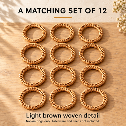 Woven Napkin Rings, Set of 12 — infographic set of 12