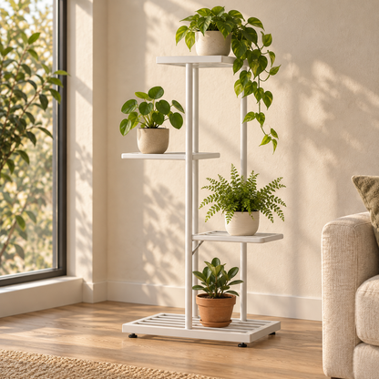4-Tier Metal Plant Stand — hero lifestyle