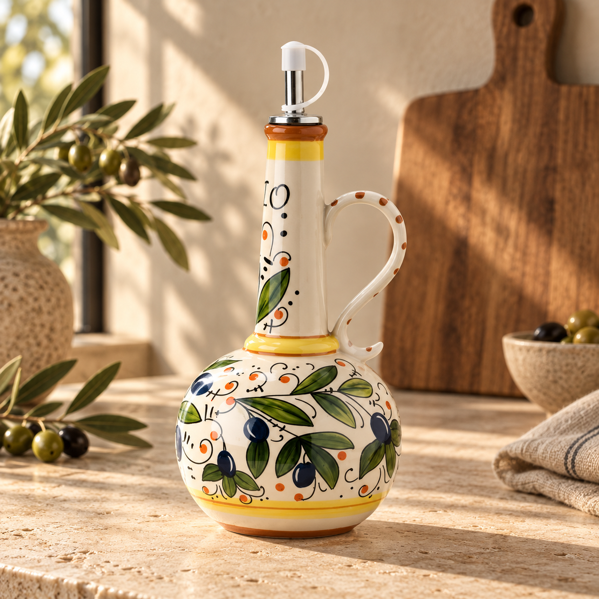 Olive Ceramic Oil Dispenser — hero