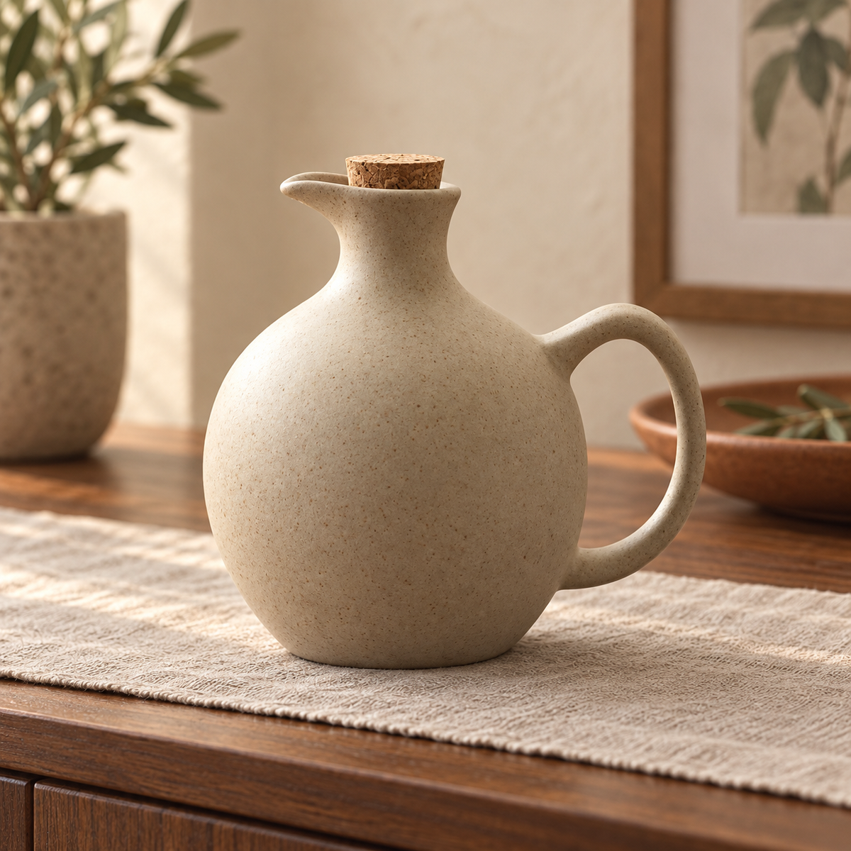Round Ceramic Oil Dispenser — dining room