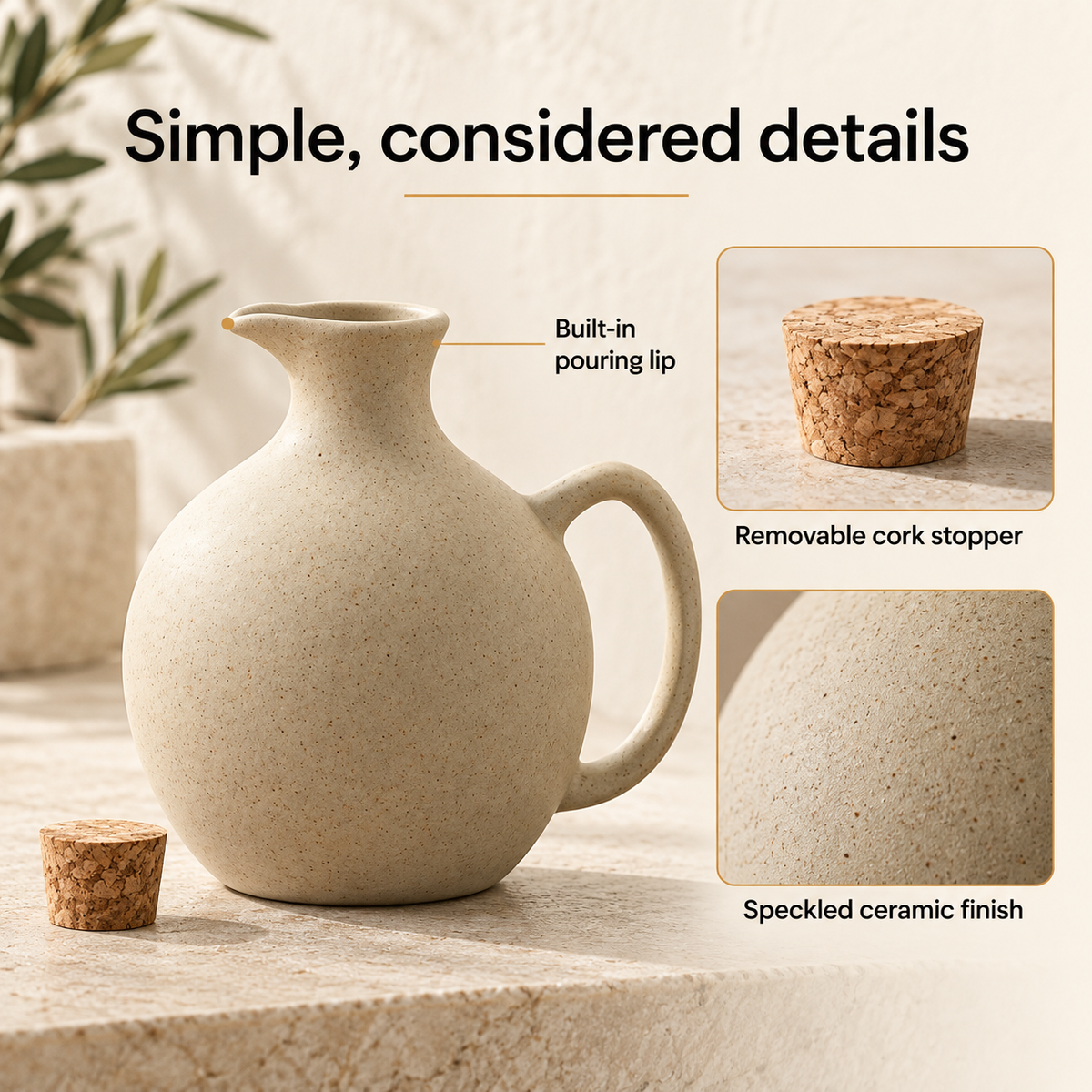 Round Ceramic Oil Dispenser — details