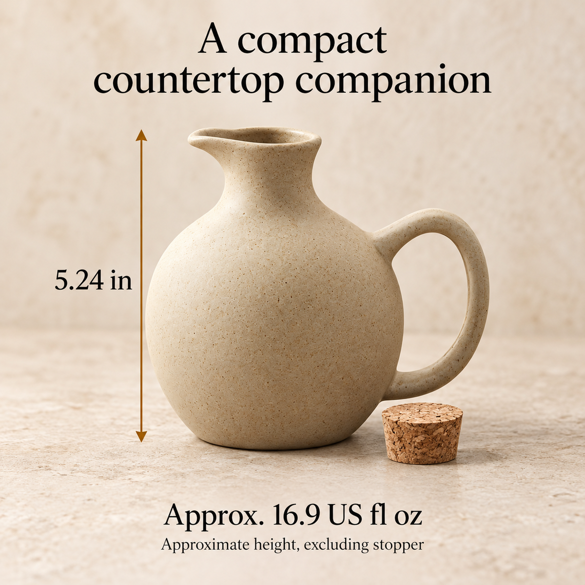 Round Ceramic Oil Dispenser — dimensions