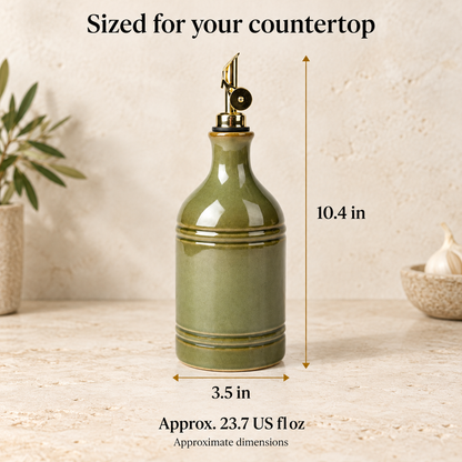 Ribbed Ceramic Oil Dispenser — dimensions
