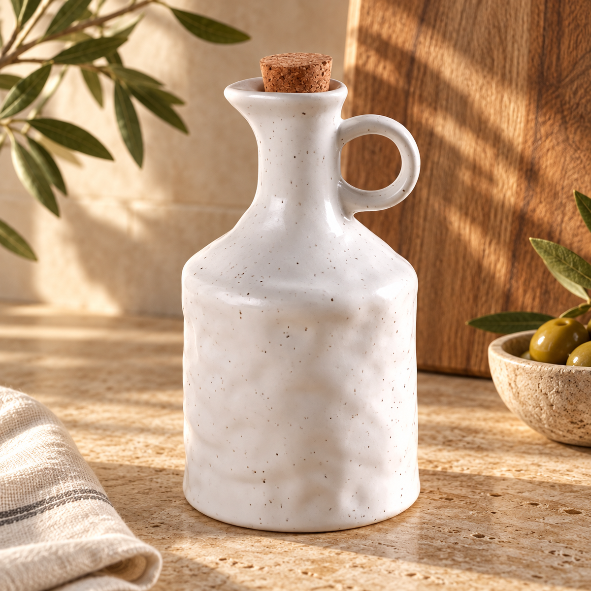 Handled Ceramic Oil Dispenser — hero