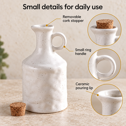 Handled Ceramic Oil Dispenser — details