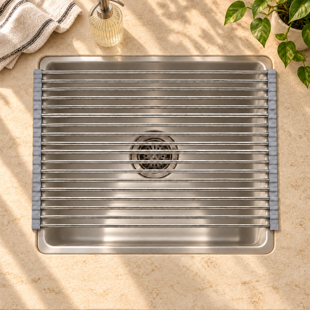 Roll-Up Dish Drying Rack — hero lifestyle