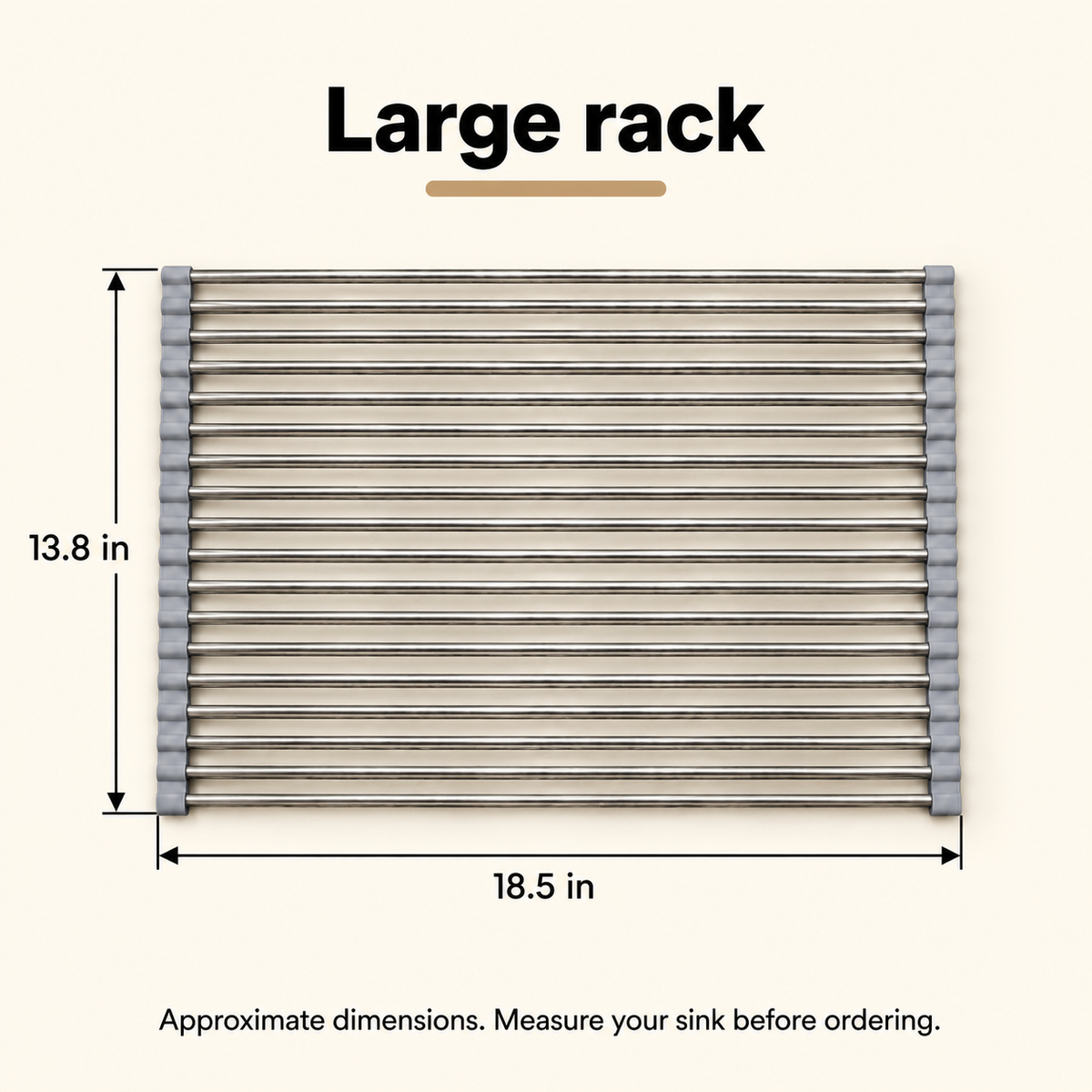 Roll-Up Dish Drying Rack — dimensions large