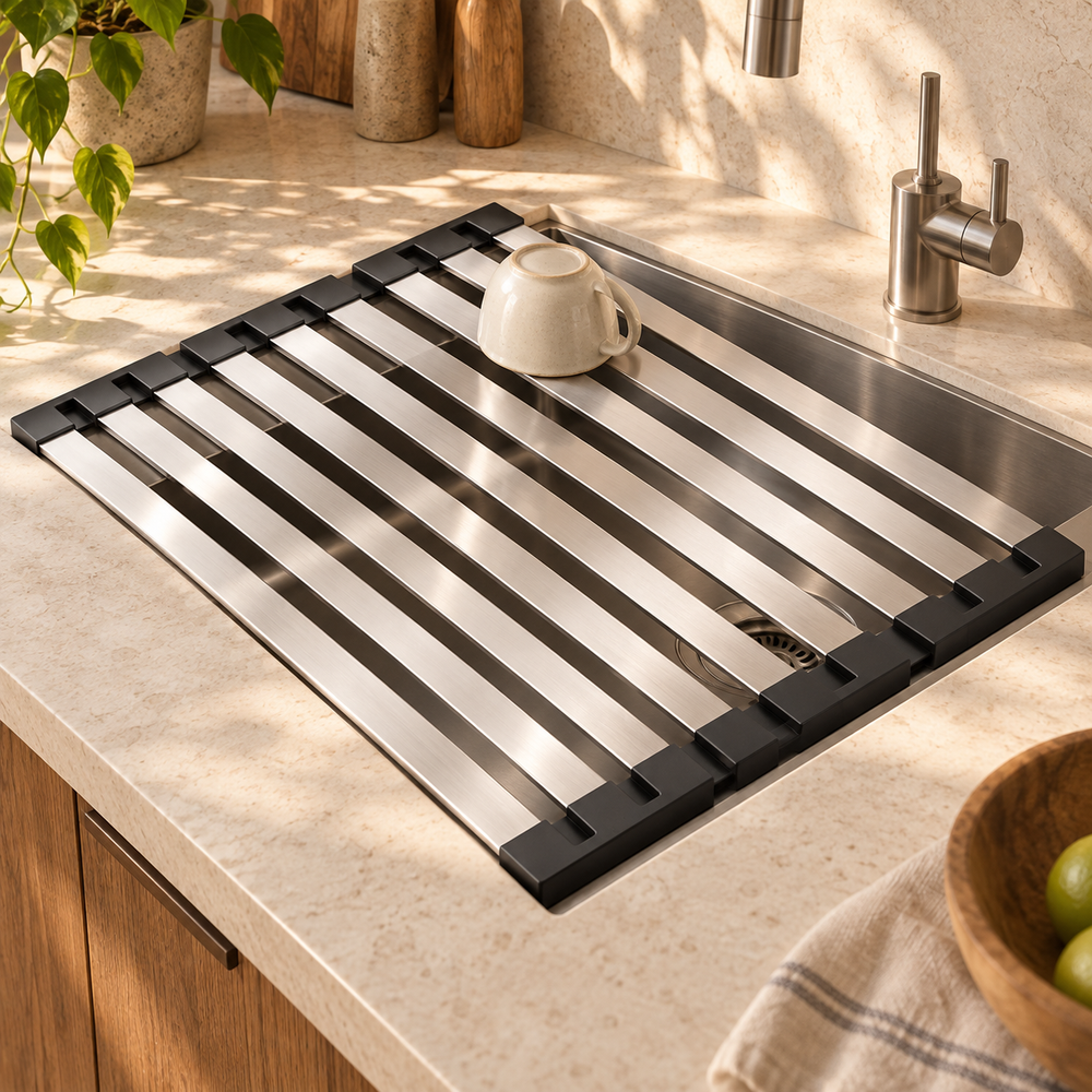 Folding Dish Drying Rack — hero lifestyle