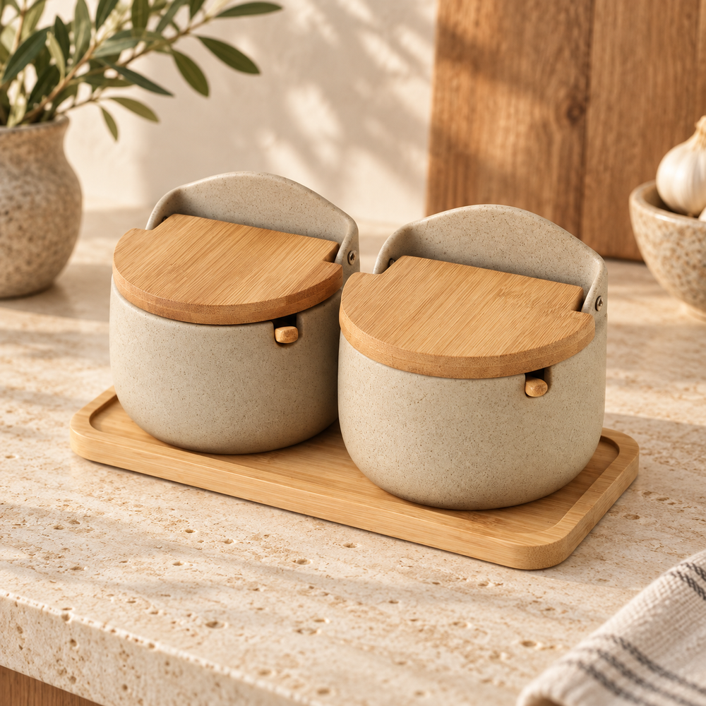 Ceramic Salt Cellars, Set of 2 — hero