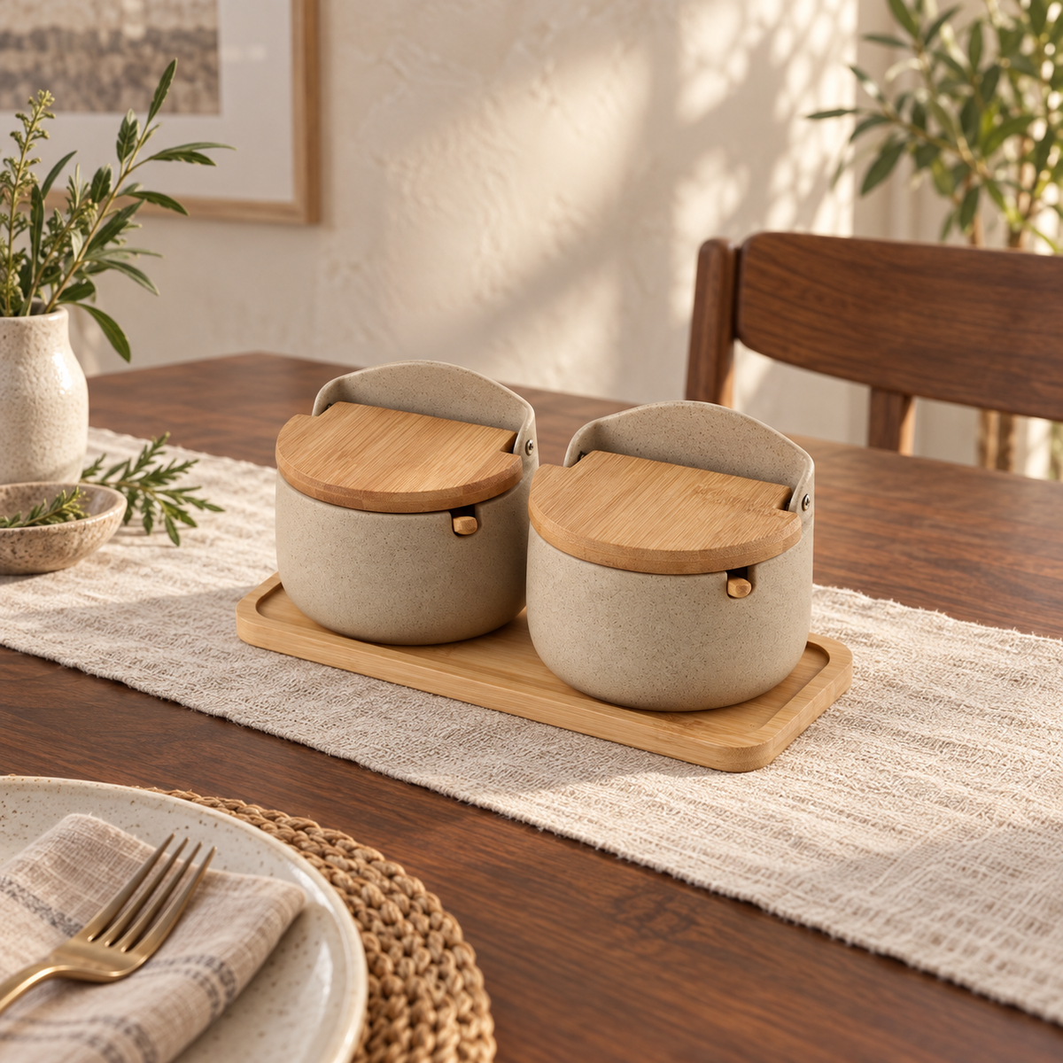 Ceramic Salt Cellars, Set of 2 — dining room