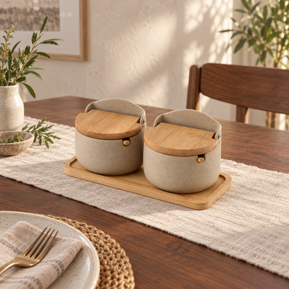 Ceramic Salt Cellars, Set of 2 — dining room