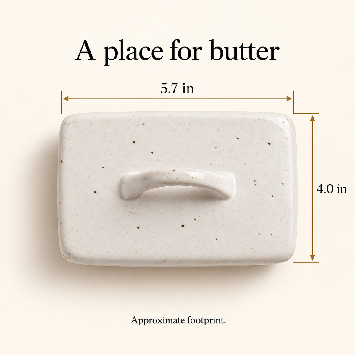 Speckled Ceramic Butter Dish — dimensions