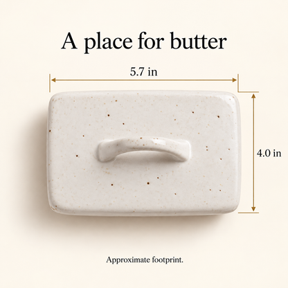 Speckled Ceramic Butter Dish — dimensions