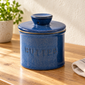 Glazed Ceramic Butter Crock — variant blue