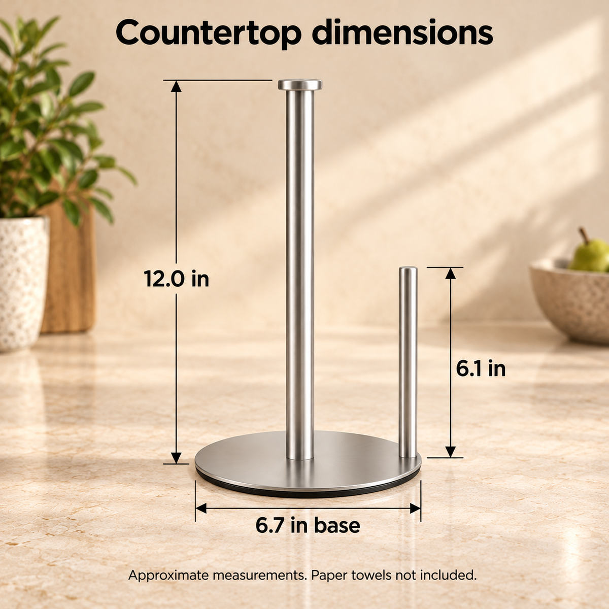 Countertop Paper Towel Holder — dimensions