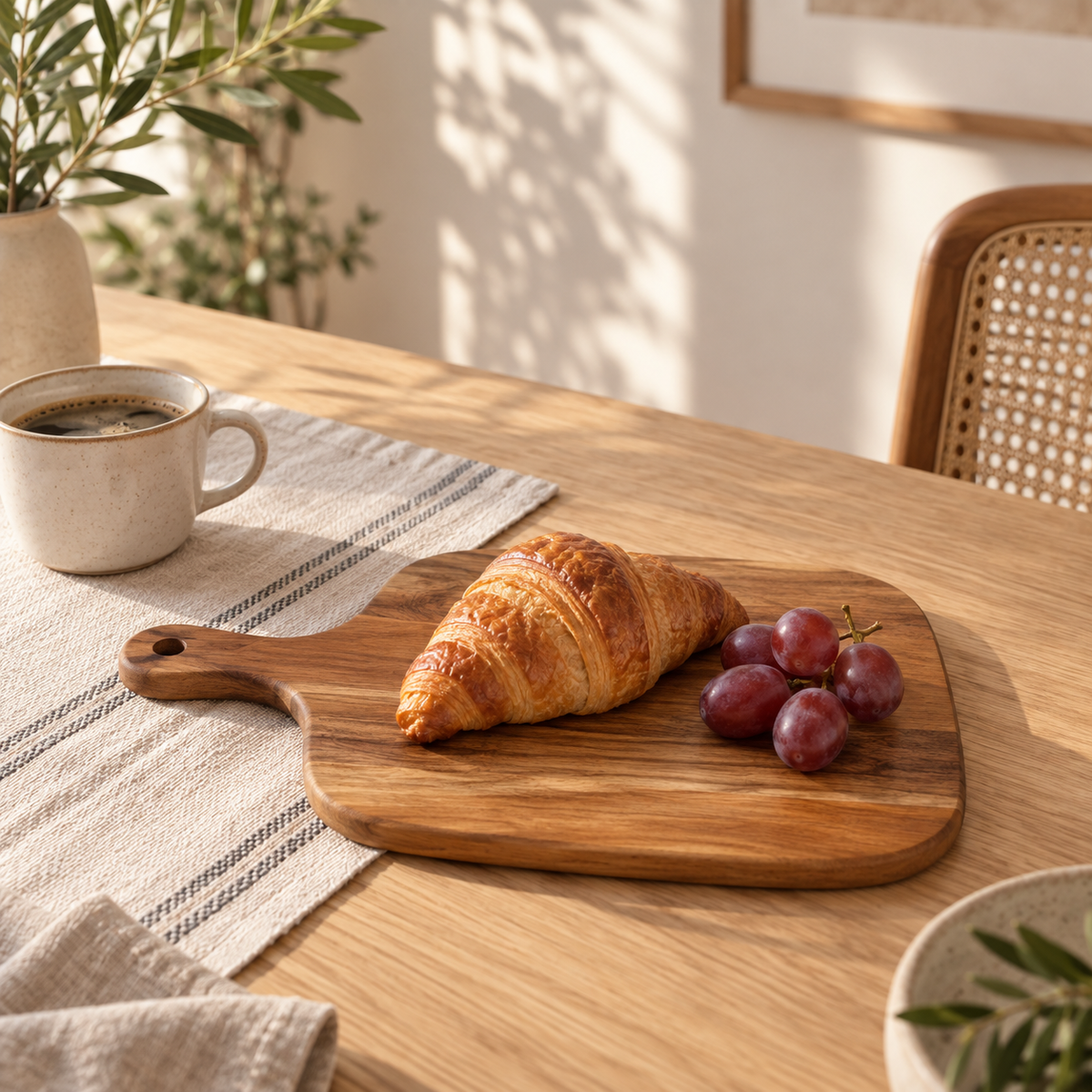 Wooden Cutting Board with Handle — lifestyle ambient