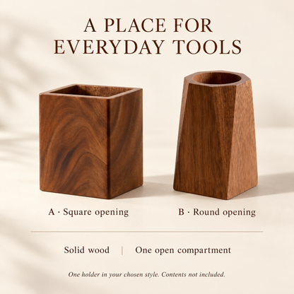 Wooden Pen Holder — infographic