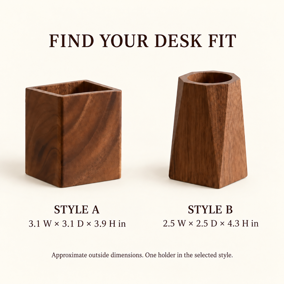 Wooden Pen Holder — dimensions