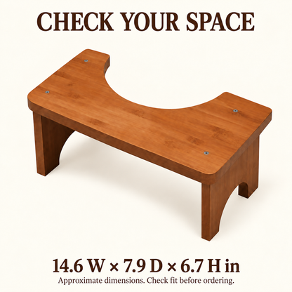Bamboo Toilet Stool — dimensions