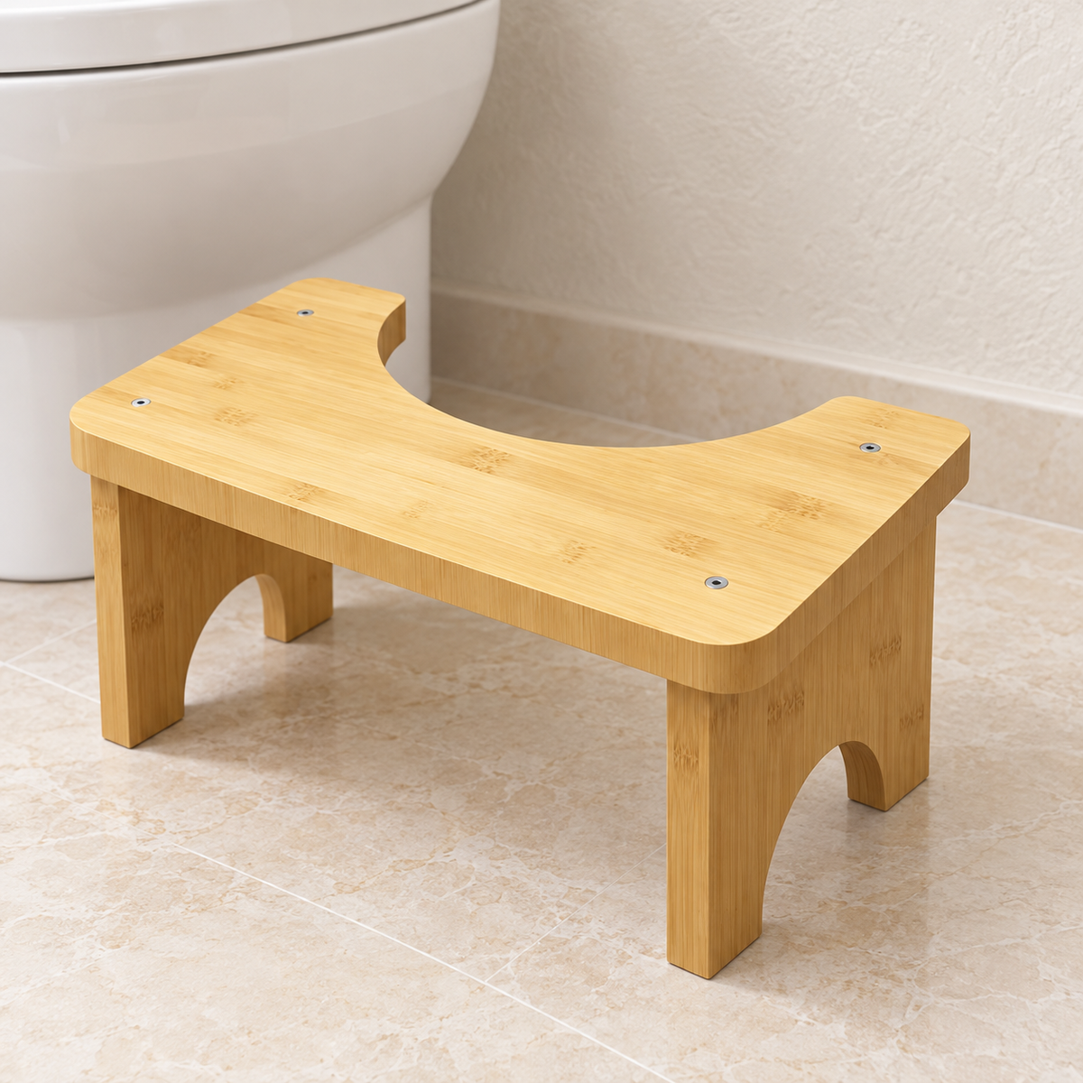Bamboo Toilet Stool — variant light yellow hero